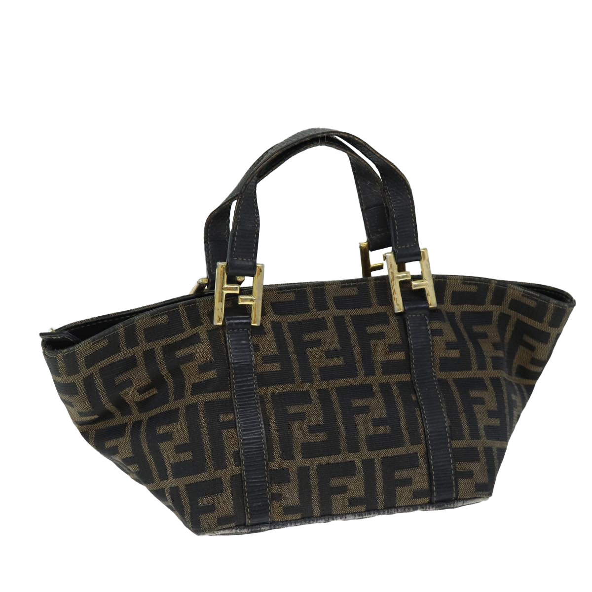 Luxury Fendi Zucca Canvas Hand Bag Brown Blackyk12658