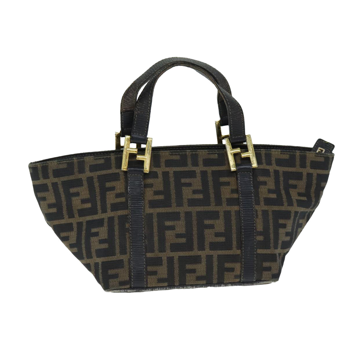 Luxury Fendi Zucca Canvas Hand Bag Brown Blackyk12658