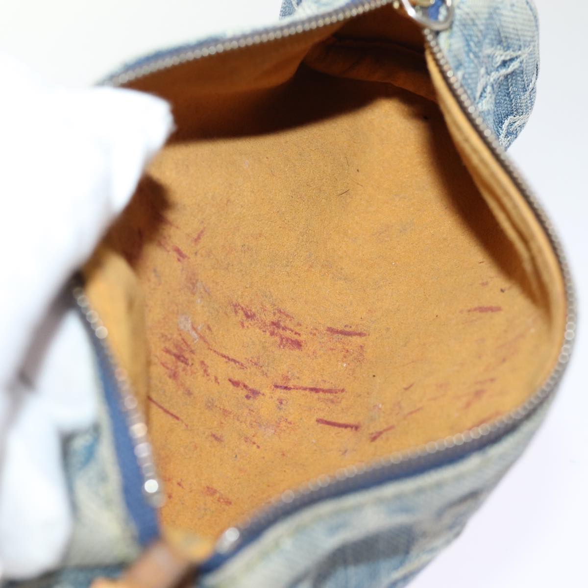 LOUIS VUITTON Monogram Denim Trousse Speedy GM Pouch Blue M95081 LV yk12692