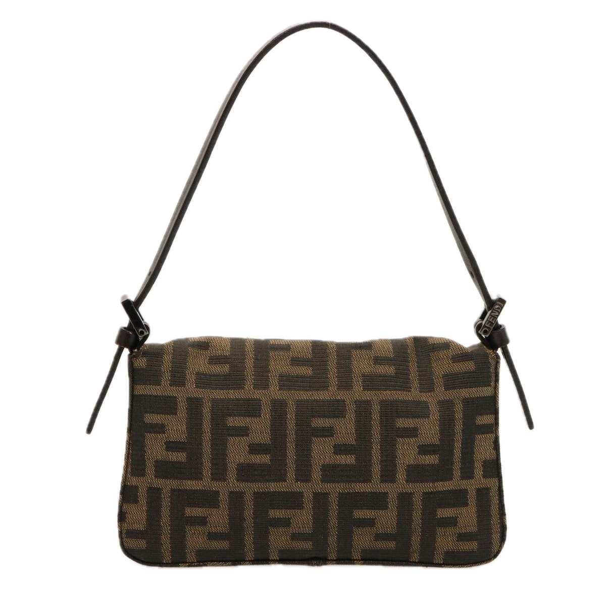 Luxury Fendi Zucca Canvas Mini Mamma Baguette Hand Bag Black Brownyk12709