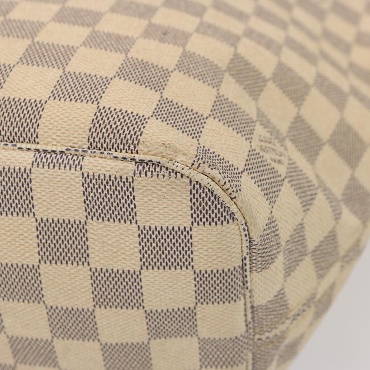 LOUIS VUITTON Damier Azur Neverfull MM Tote Bag N41605 LV yk12731