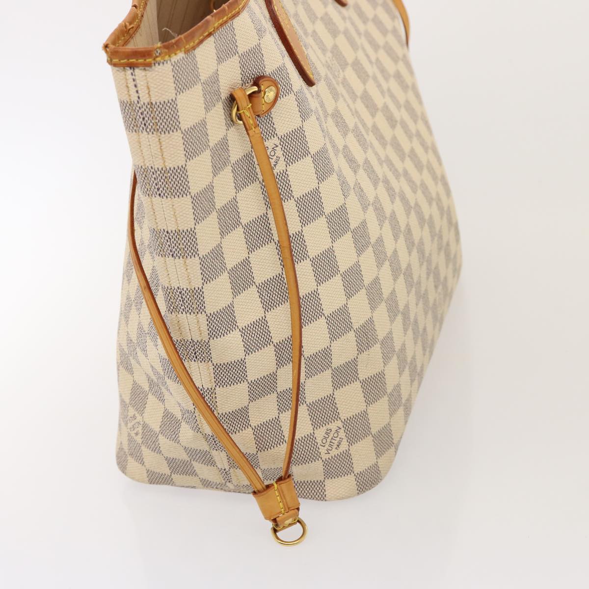 LOUIS VUITTON Damier Azur Neverfull MM Tote Bag N41605 LV yk12731