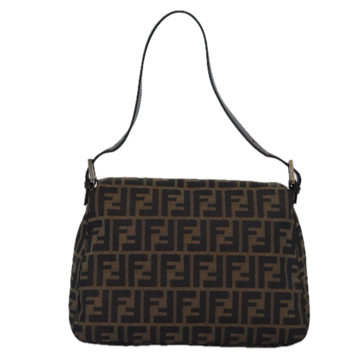 Luxury Fendi Zucca Canvas Mamma Baguette Shoulder Bag Black Brownyk12785