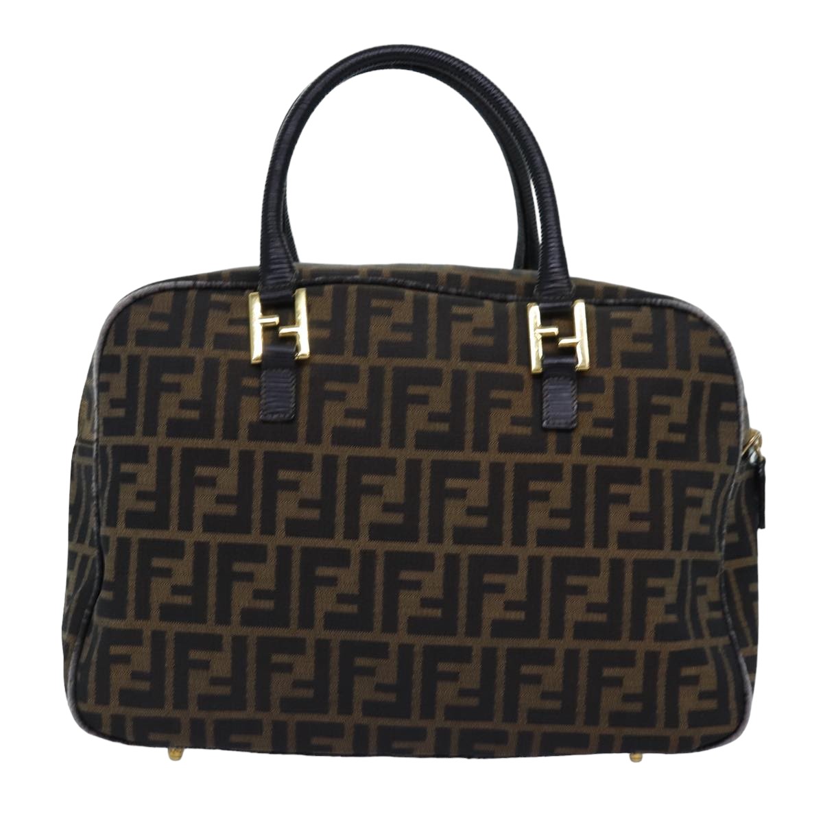 Luxury Fendi Zucca Canvas Hand Bag Black Brownyk12795