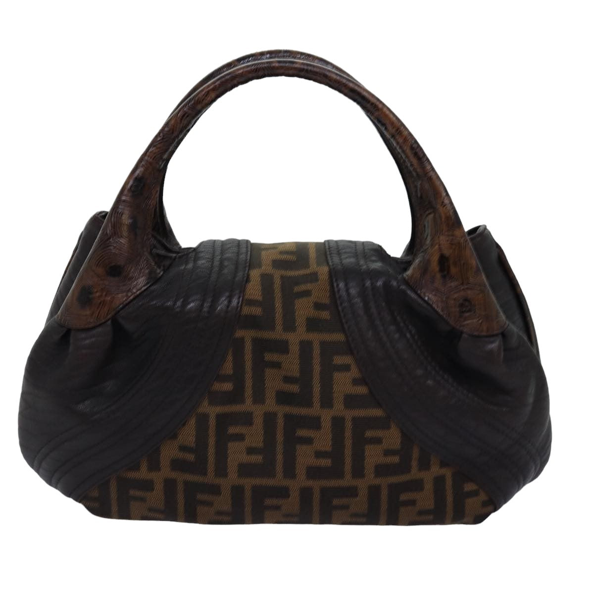 Luxury Fendi Zucca Canvas Spy bag Hand Bag Brown Blackyk12800
