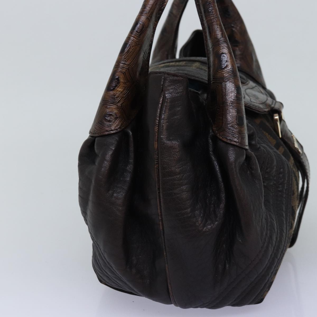 Luxury Fendi Zucca Canvas Spy bag Hand Bag Brown Blackyk12800
