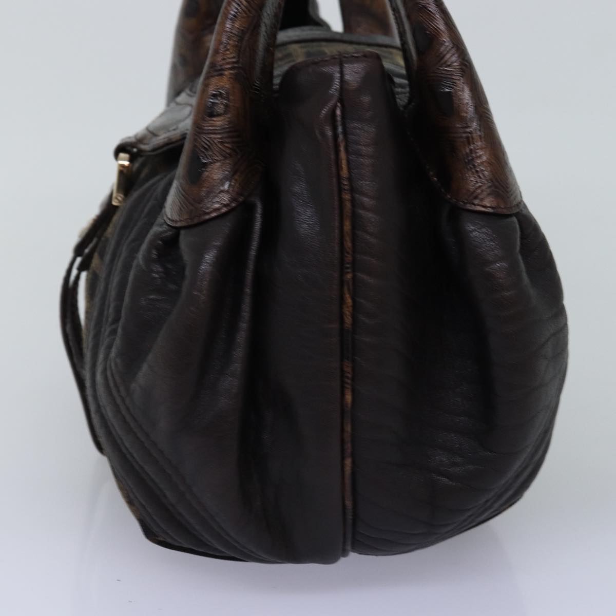 Luxury Fendi Zucca Canvas Spy bag Hand Bag Brown Blackyk12800