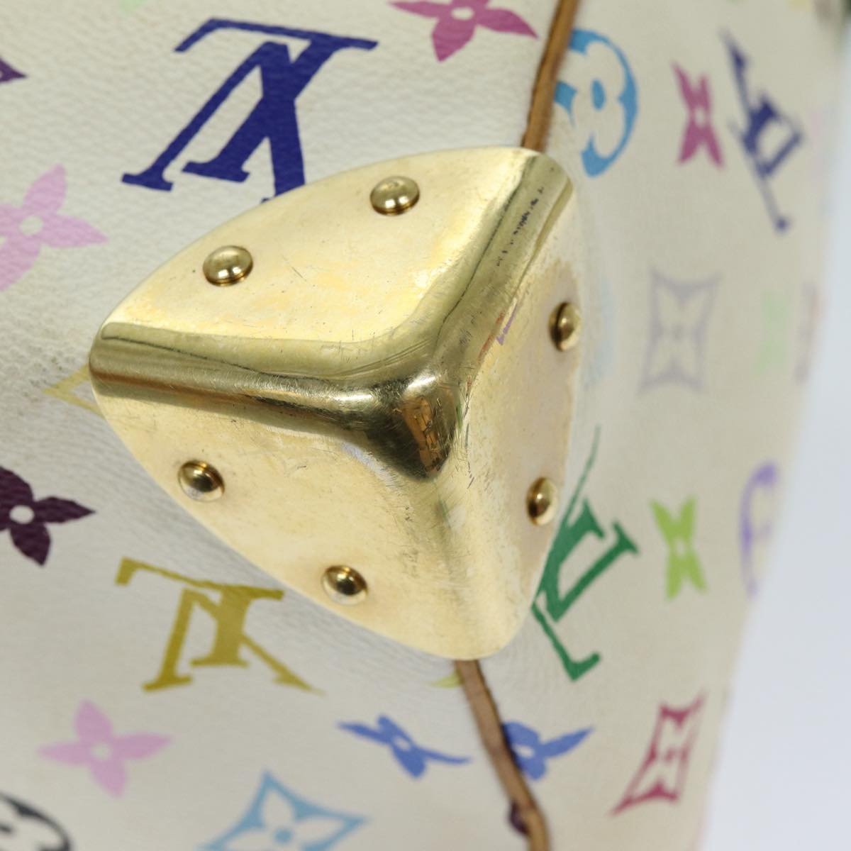 LOUIS VUITTON Monogram Multicolor Speedy 30 Hand Bag White M92643 yk12808