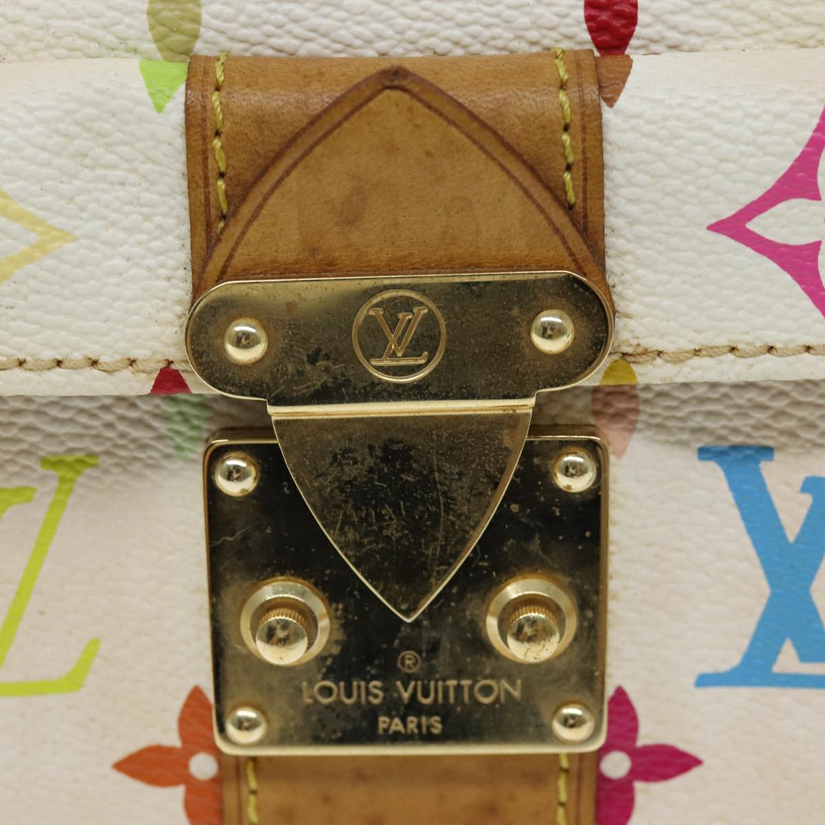 LOUIS VUITTON Monogram Multicolor Speedy 30 Hand Bag White M92643 yk12808
