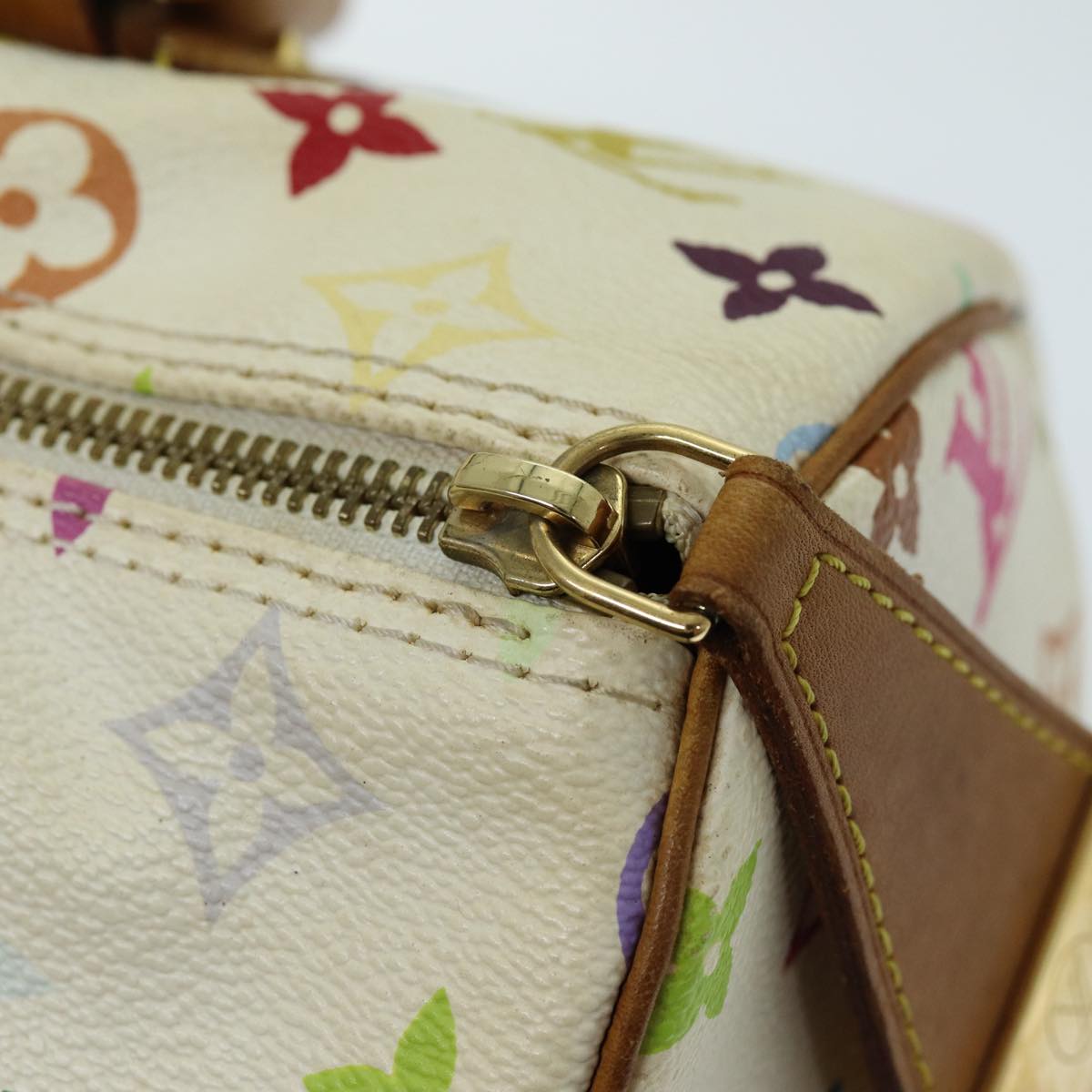 LOUIS VUITTON Monogram Multicolor Speedy 30 Hand Bag White M92643 yk12808
