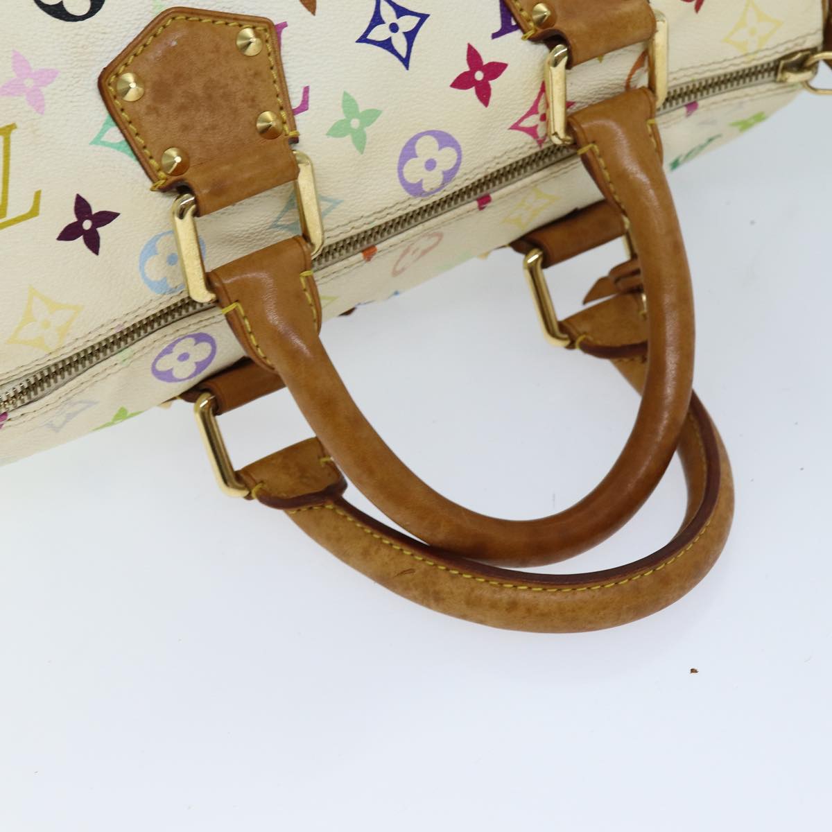 LOUIS VUITTON Monogram Multicolor Speedy 30 Hand Bag White M92643 yk12808