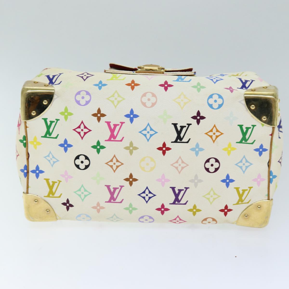 LOUIS VUITTON Monogram Multicolor Speedy 30 Hand Bag White M92643 yk12808