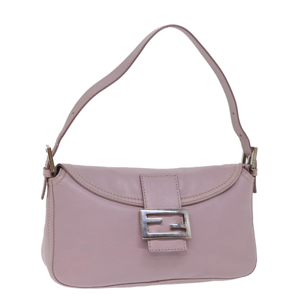 Luxury Fendi Mamma Baguette Shoulder Bag Leather Pinkyk12859A