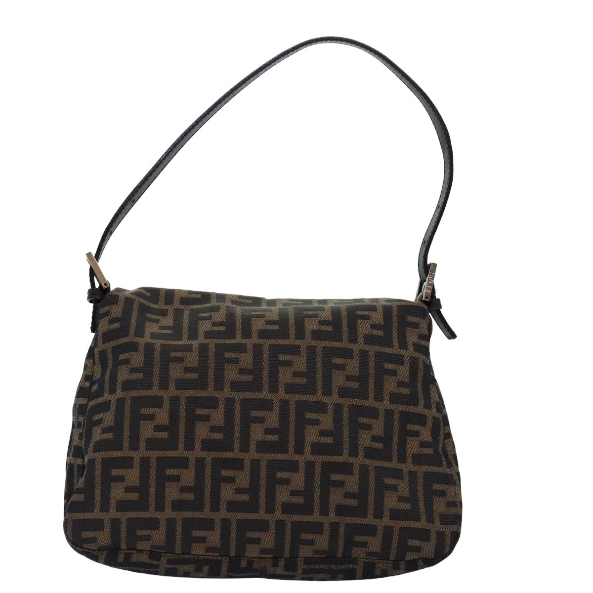 Luxury Fendi Zucca Canvas Mamma Baguette Shoulder Bag Black Brownyk12916