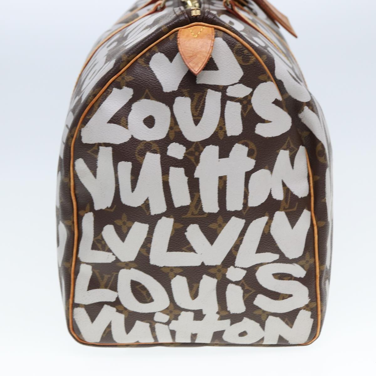 LOUIS VUITTON Monogram Graffiti Keepall 50 Boston Bag White M92197 yk13043