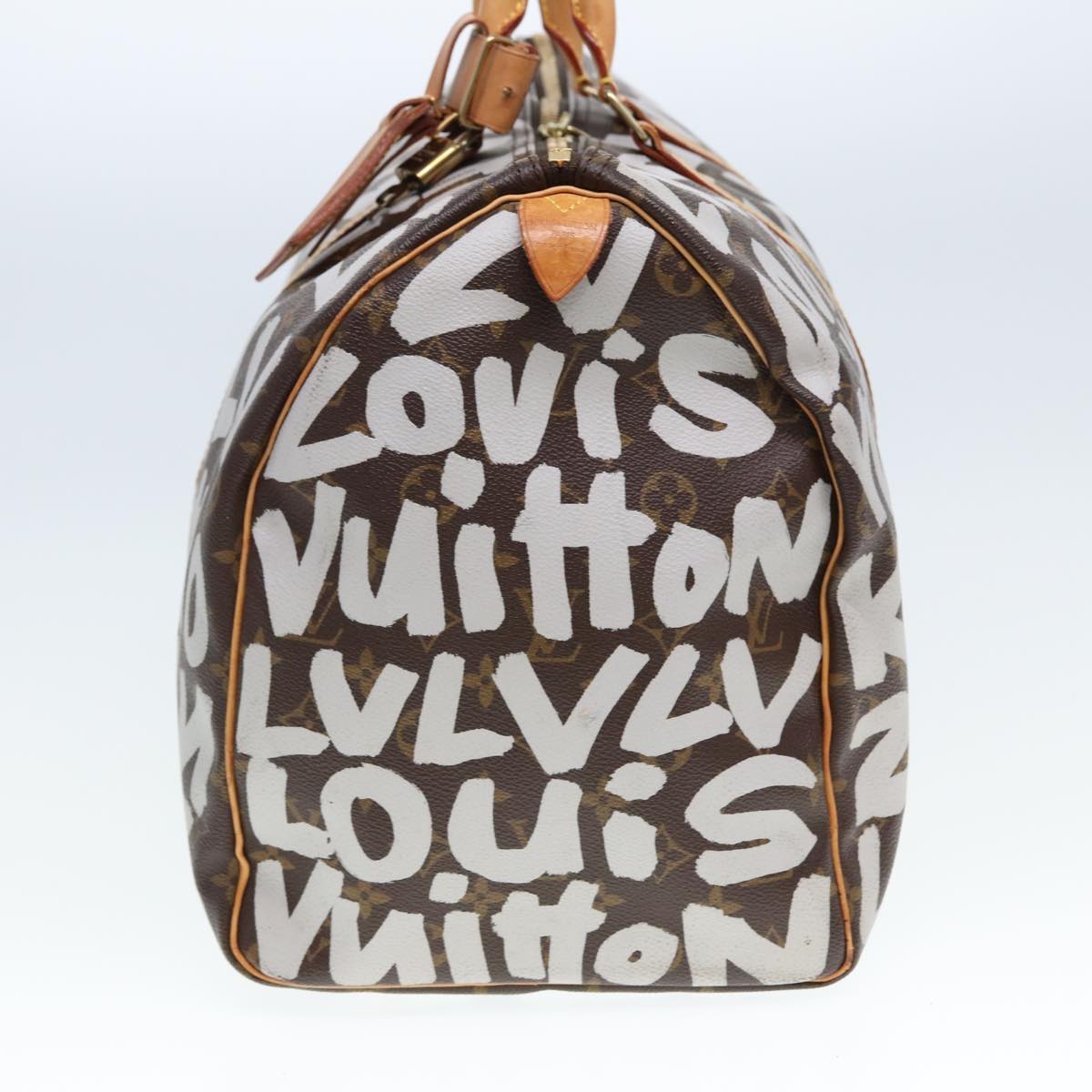 LOUIS VUITTON Monogram Graffiti Keepall 50 Boston Bag White M92197 yk13043