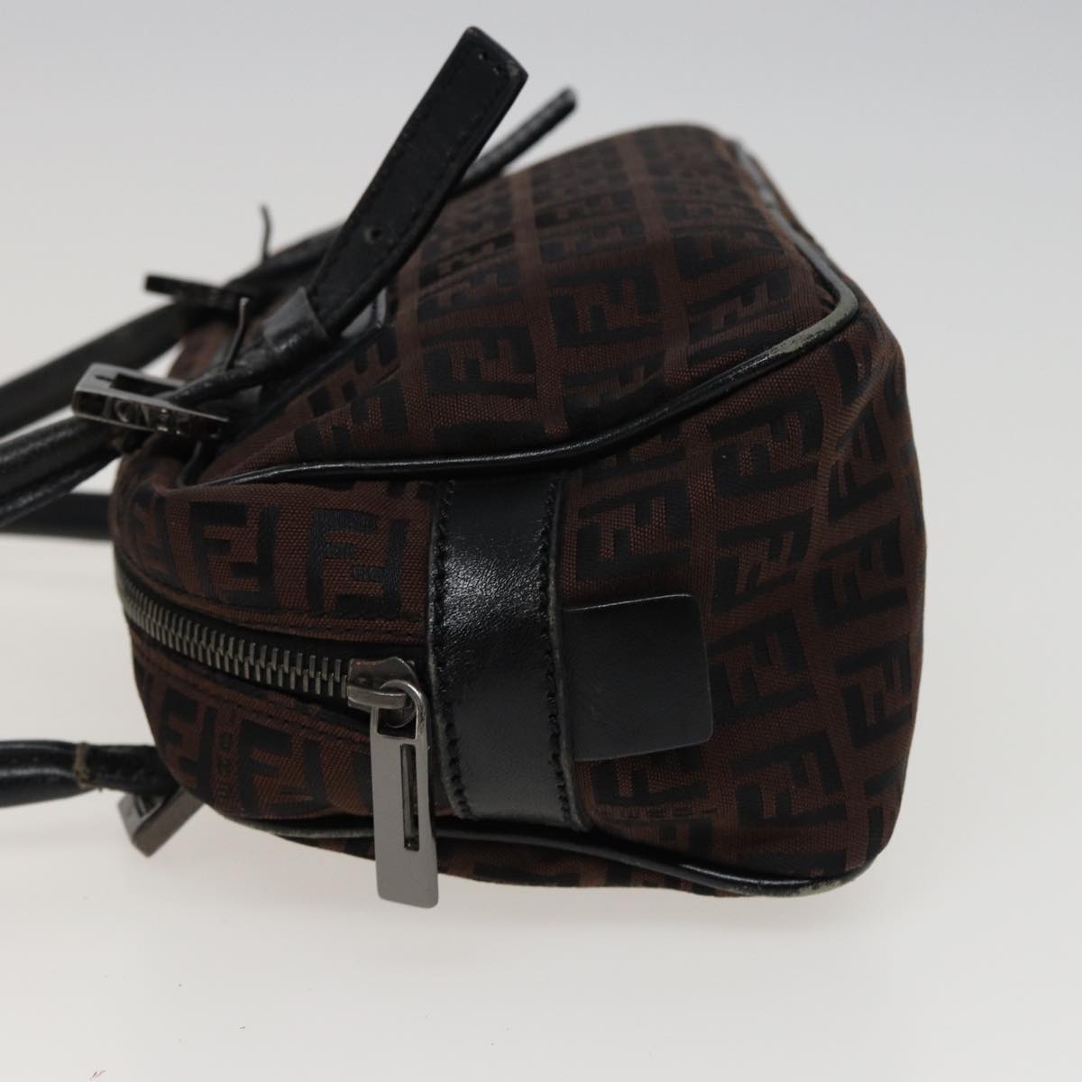 Luxury Fendi Zucchino Canvas Hand Bag Brown Blackyk13139