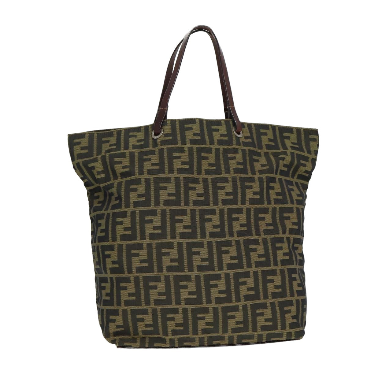 Luxury Fendi Zucca Canvas Tote Bag Black Brownyk13205