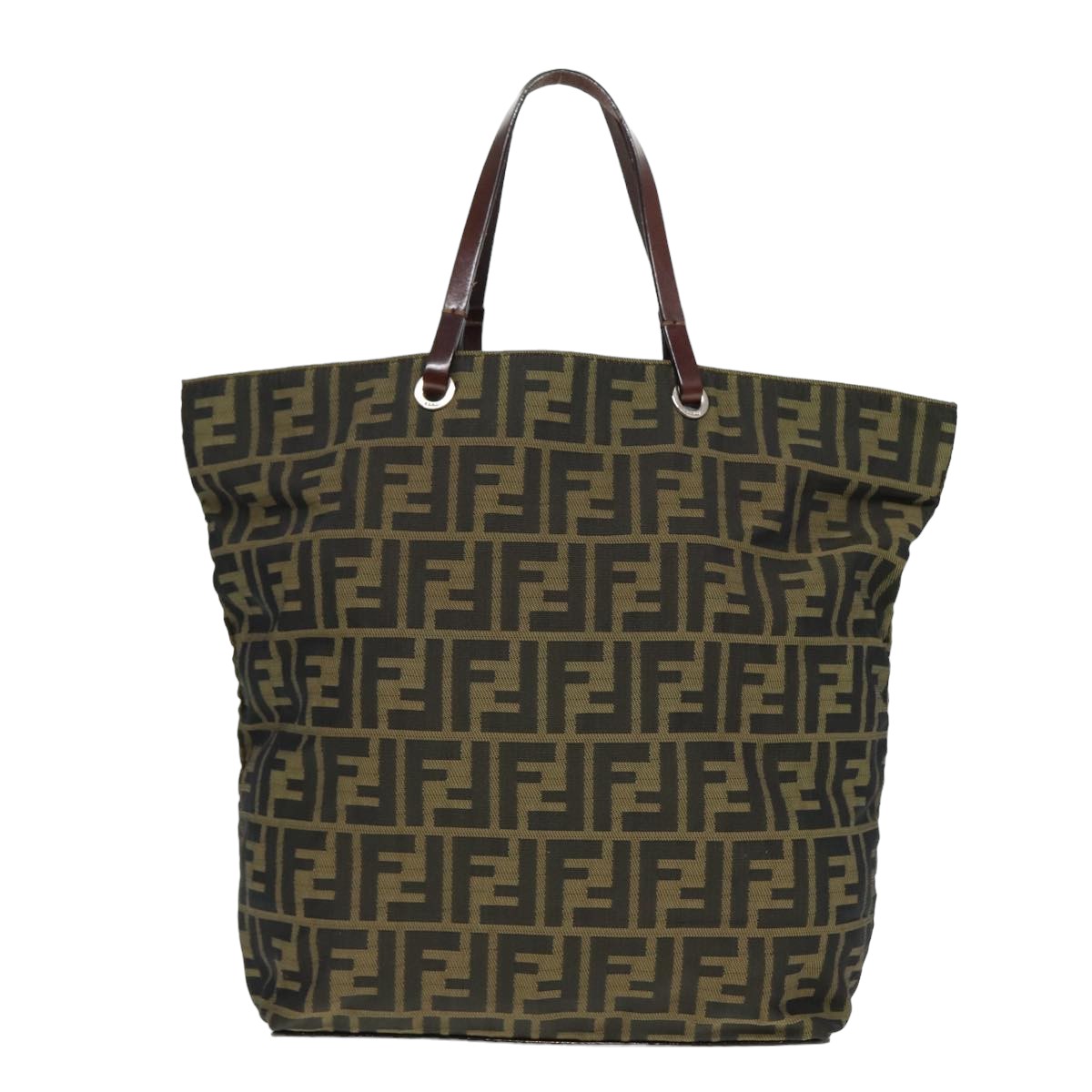 Luxury Fendi Zucca Canvas Tote Bag Black Brownyk13205
