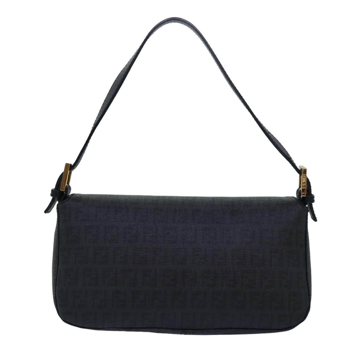 Luxury Fendi Zucchino Canvas Mamma Baguette Shoulder Bag Blackyk13228A