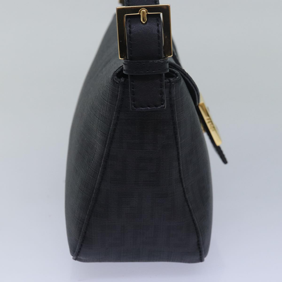 Luxury Fendi Zucchino Canvas Mamma Baguette Shoulder Bag Blackyk13228A