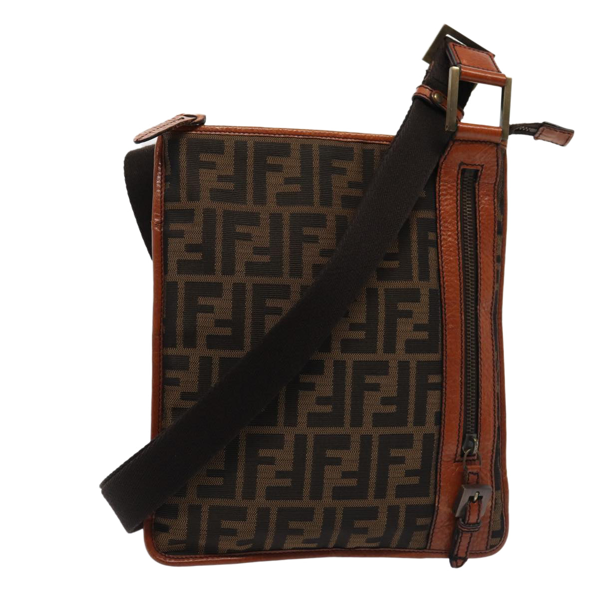 Luxury Fendi Zucca Canvas Shoulder Bag Brown Blackyk13283