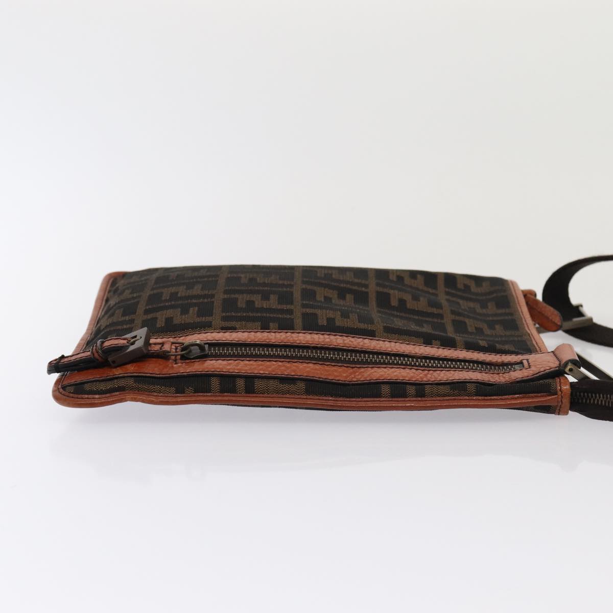 Luxury Fendi Zucca Canvas Shoulder Bag Brown Blackyk13283
