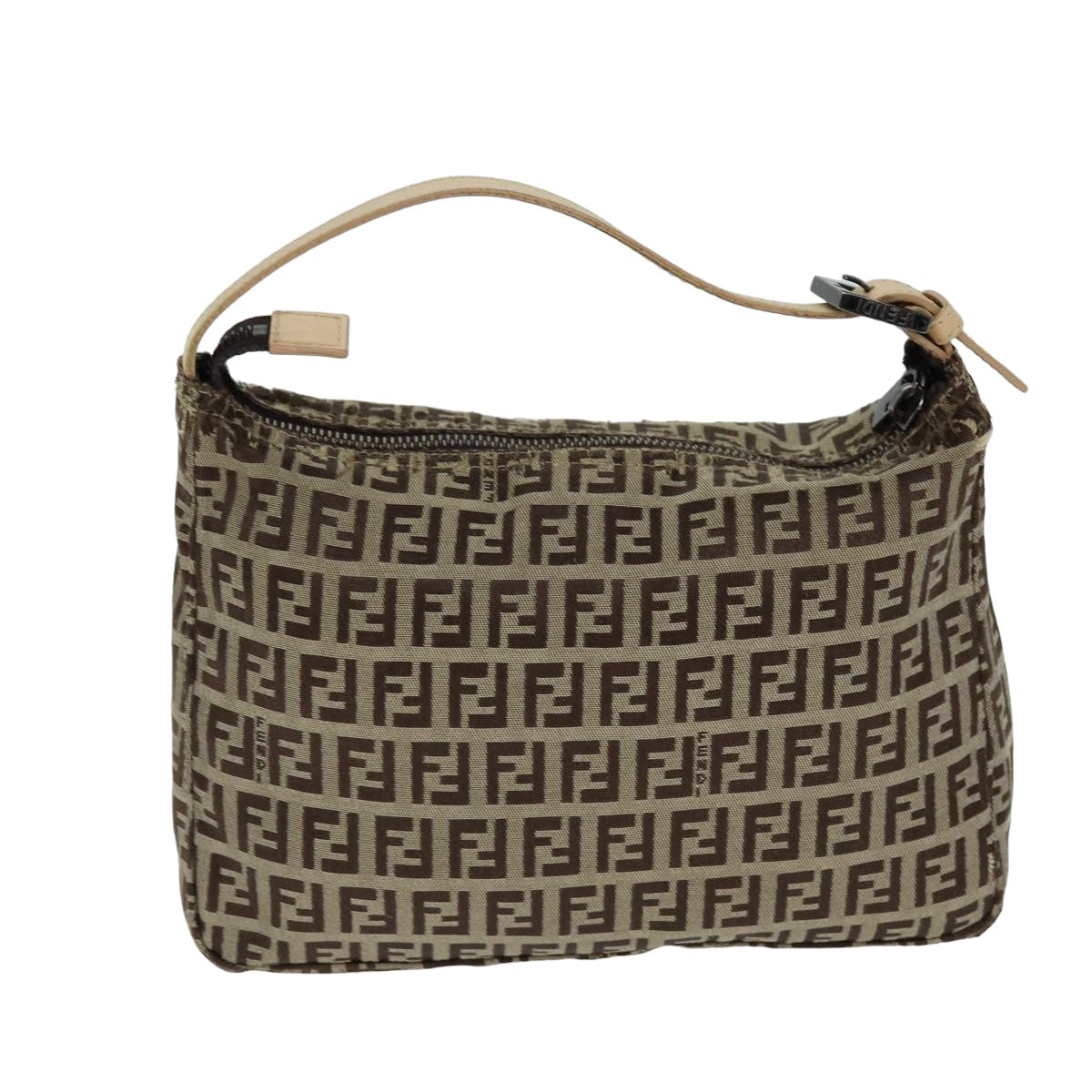Luxury Fendi Zucchino Canvas Hand Bag Brown Blackyk13284