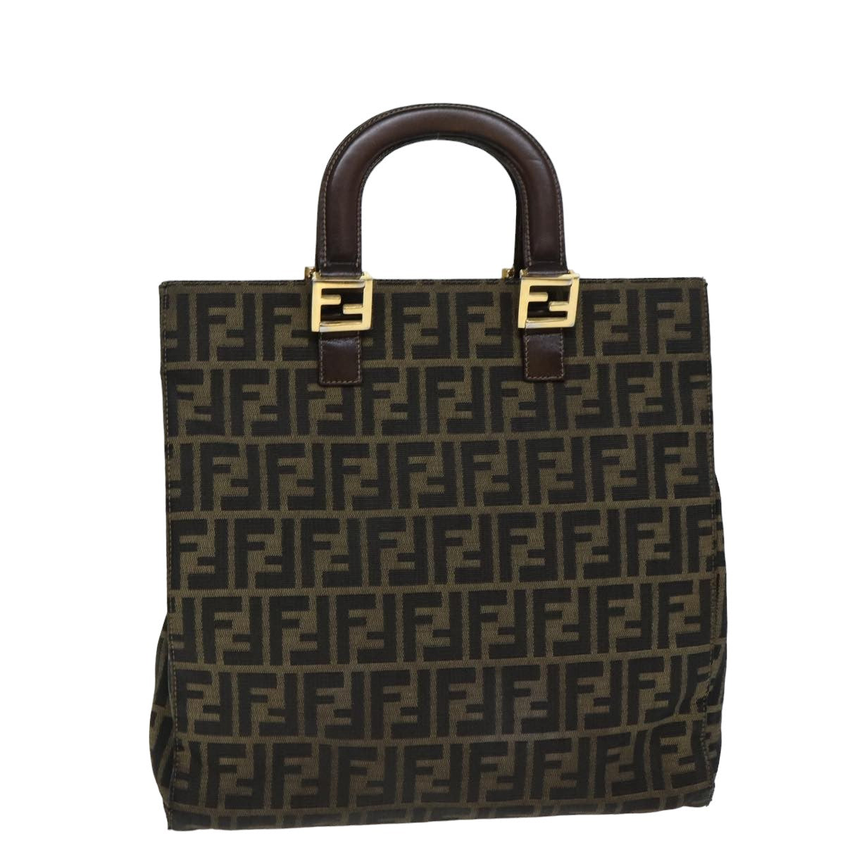 Luxury Fendi Zucca Canvas Hand Bag Brown Blackyk13327