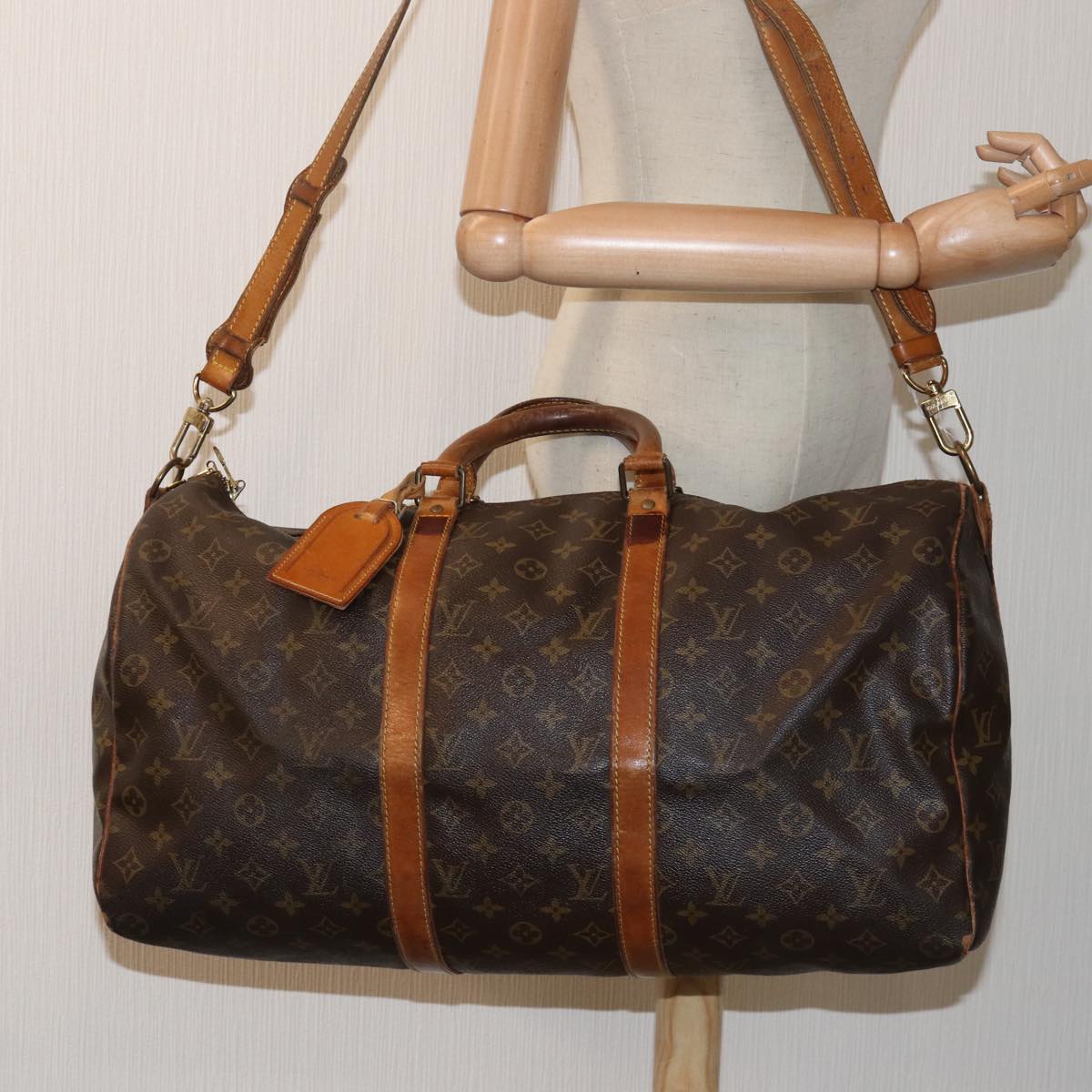 LOUIS VUITTON Monogram Keepall Bandouliere 50 Boston Bag M41416 LV