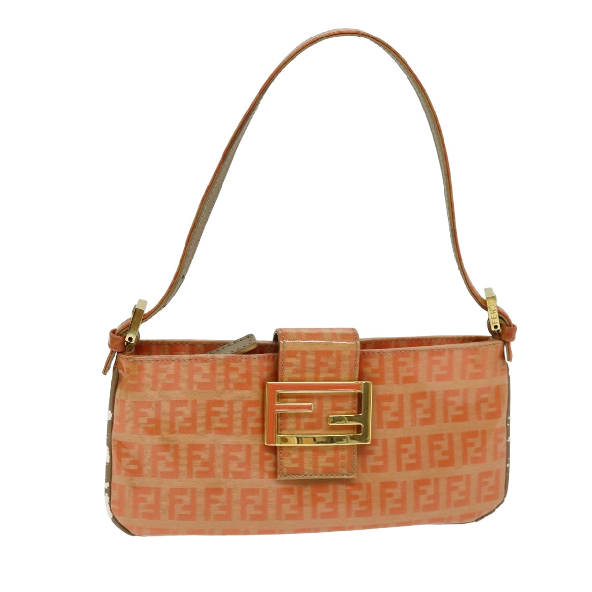 Luxury Fendi Mamma Baguette Zucchino Shoulder Bag Enamel Orangeyk13461