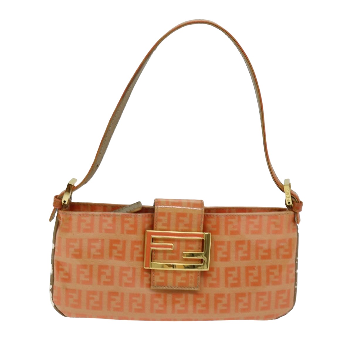 Luxury Fendi Mamma Baguette Zucchino Shoulder Bag Enamel Orangeyk13461