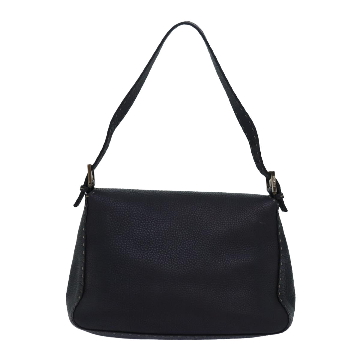Luxury Fendi Celeria Mamma Baguette Shoulder Bag Leather Blackyk13492