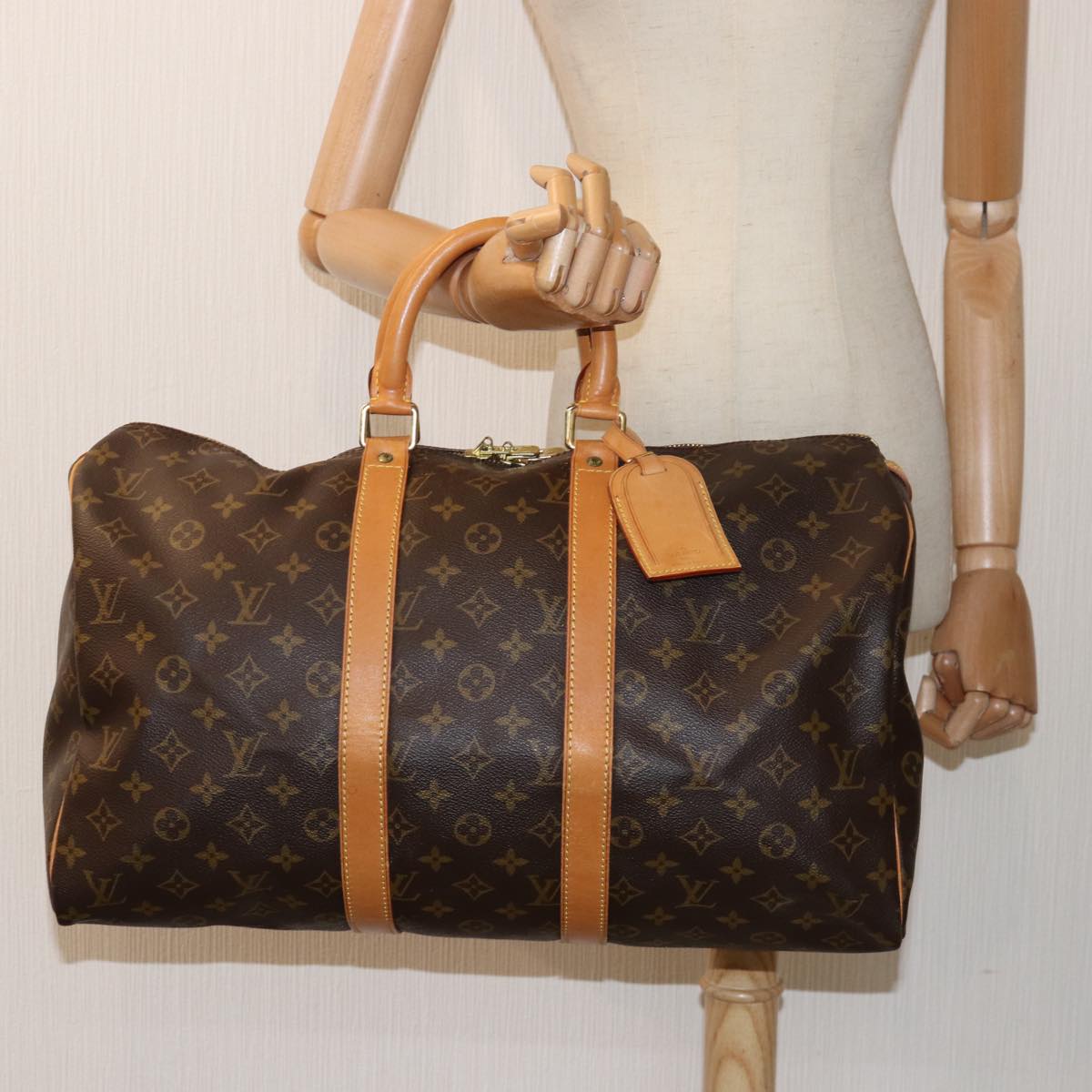 LOUIS VUITTON Monogram Keepall 45 Boston Bag M41428 LV yk13556