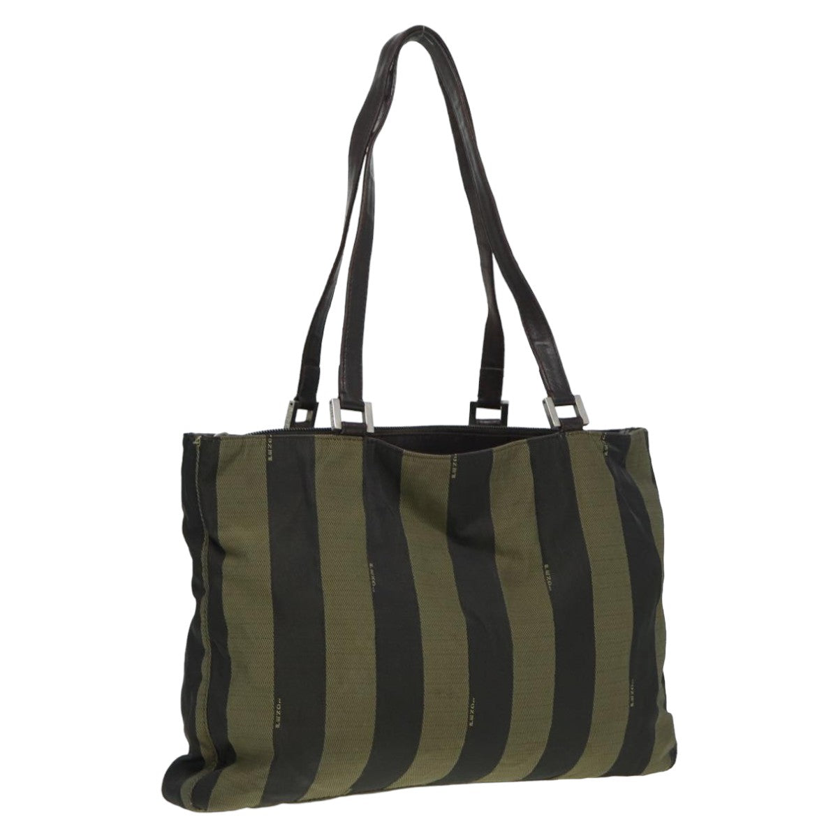 Luxury Fendi Pecan Canvas Tote Bag Khaki Blackyk13559