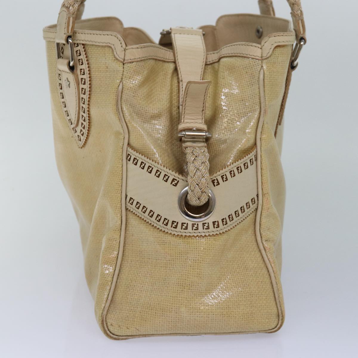 Luxury Fendi Hand Bag Vinyl Beigeyk13660