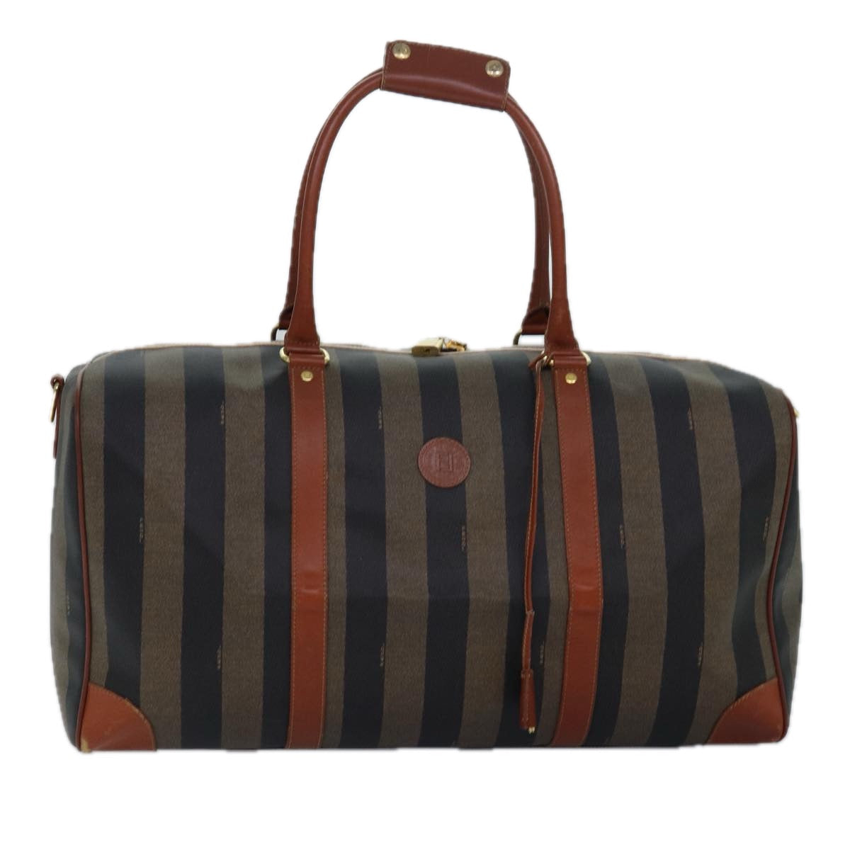 Luxury Fendi Pecan Canvas Boston Bag Brown Blackyk13671