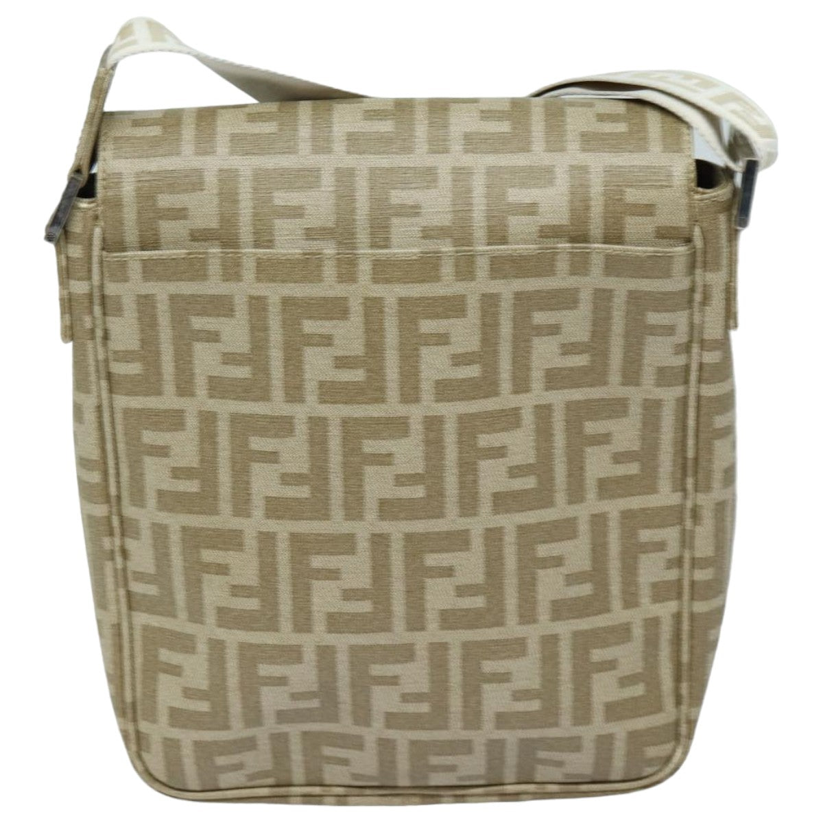 Luxury Fendi Zucca Canvas Shoulder Bag Beigeyk13683