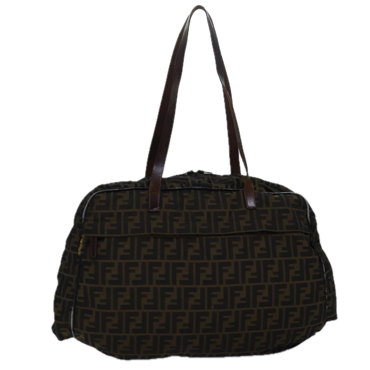 Luxury Fendi Zucca Canvas Shoulder Bag Brown Blackyk13700