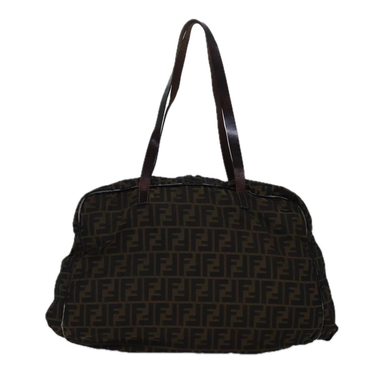 Luxury Fendi Zucca Canvas Shoulder Bag Brown Blackyk13700