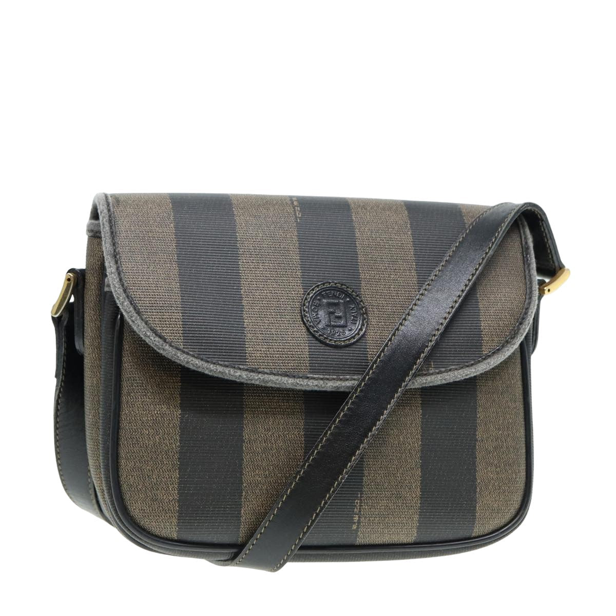 Luxury Fendi Pecan Canvas Shoulder Bag Brown Blackyk13727