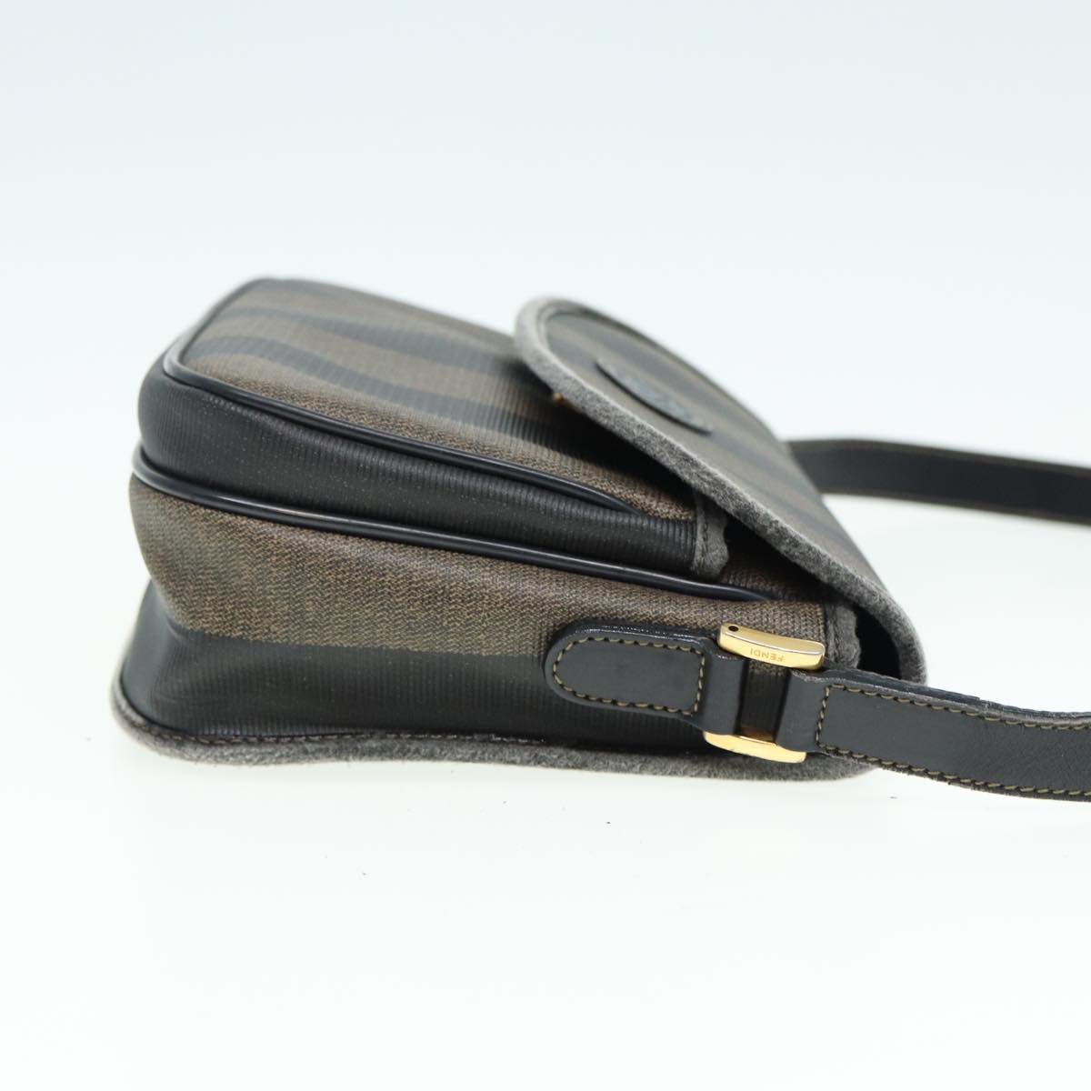 Luxury Fendi Pecan Canvas Shoulder Bag Brown Blackyk13727