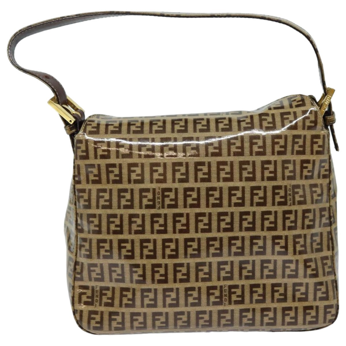 Luxury Fendi Zucchino Canvas Mamma Baguette Shoulder Bag Beigeyk13733