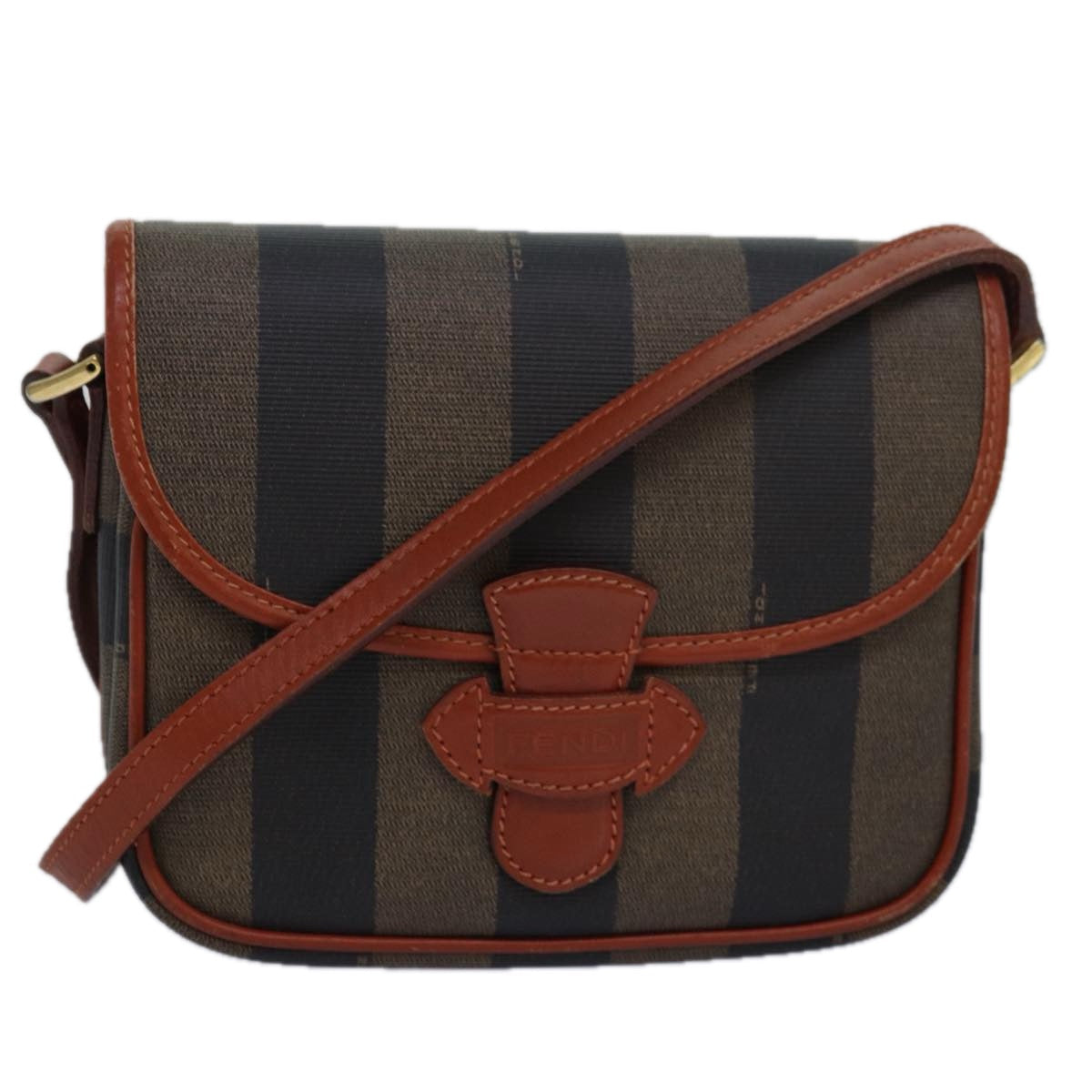Luxury Fendi Pecan Canvas Shoulder Bag Brown Blackyk13744