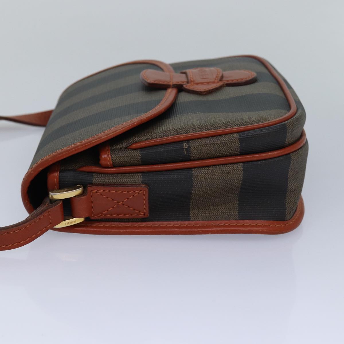 Luxury Fendi Pecan Canvas Shoulder Bag Brown Blackyk13744