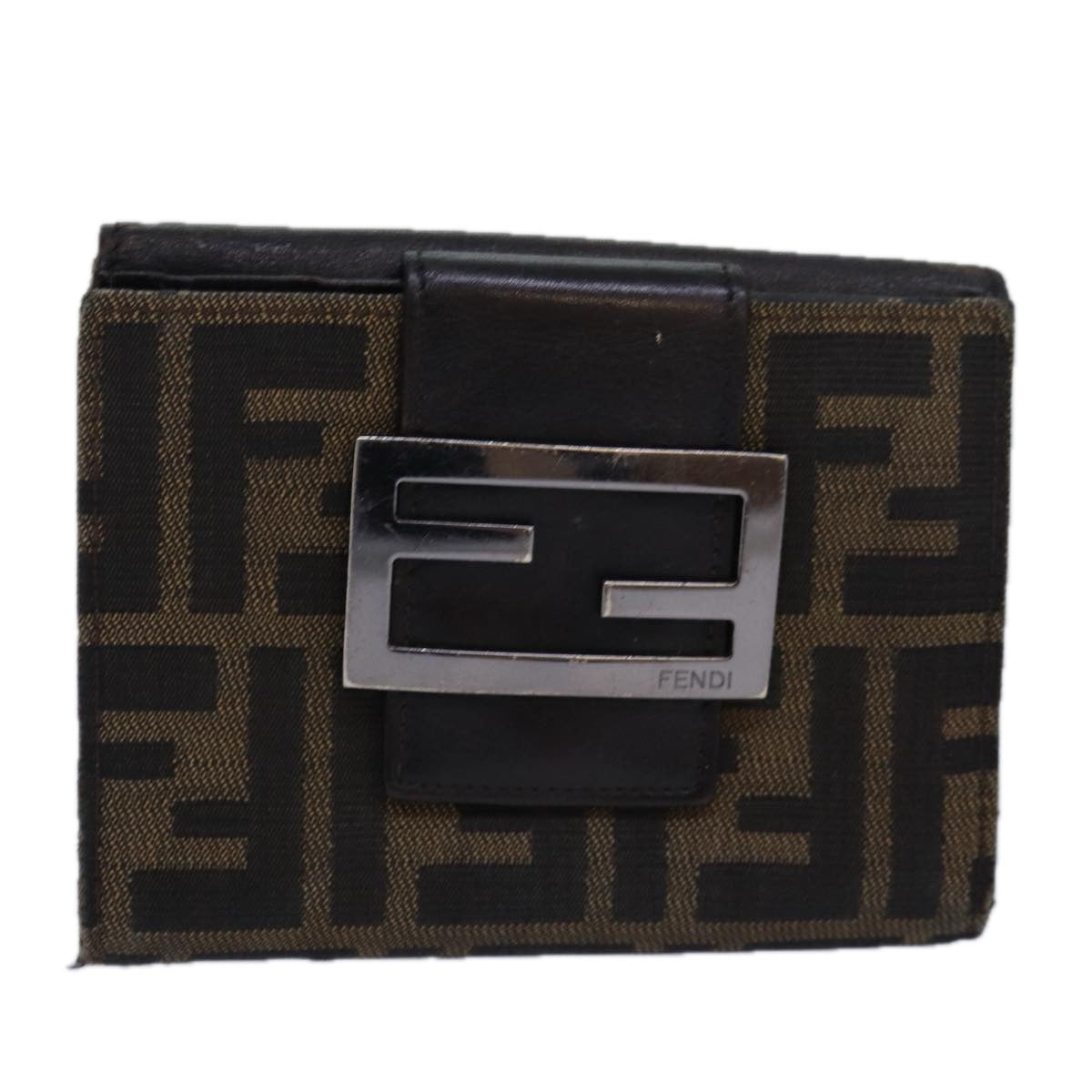Luxury Fendi Zucca Canvas Wallet Black Brownyk13745