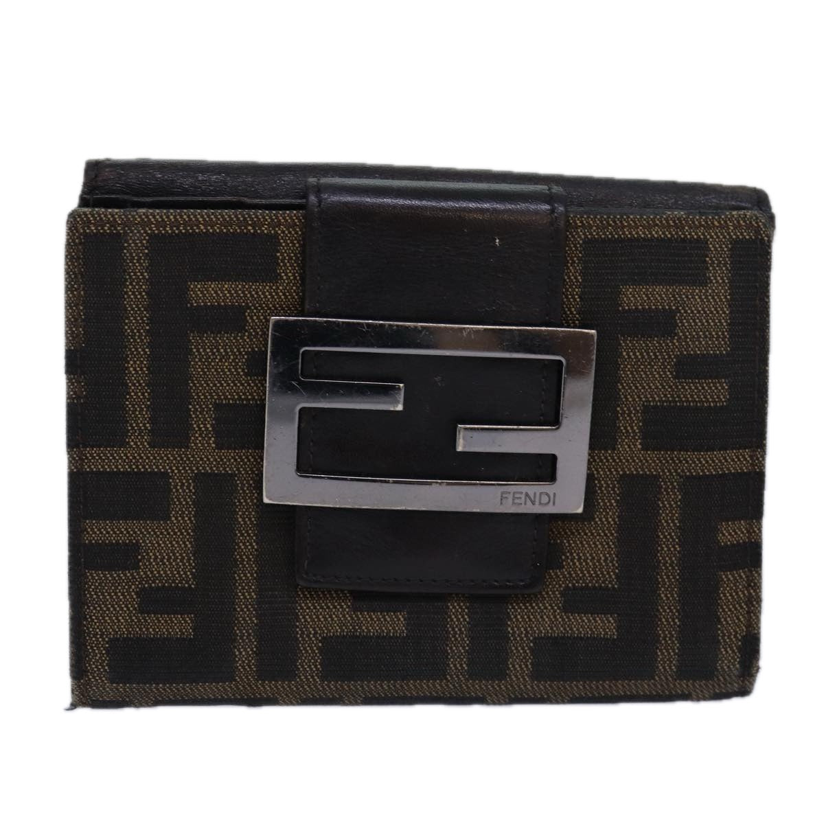 Luxury Fendi Zucca Canvas Wallet Black Brownyk13745