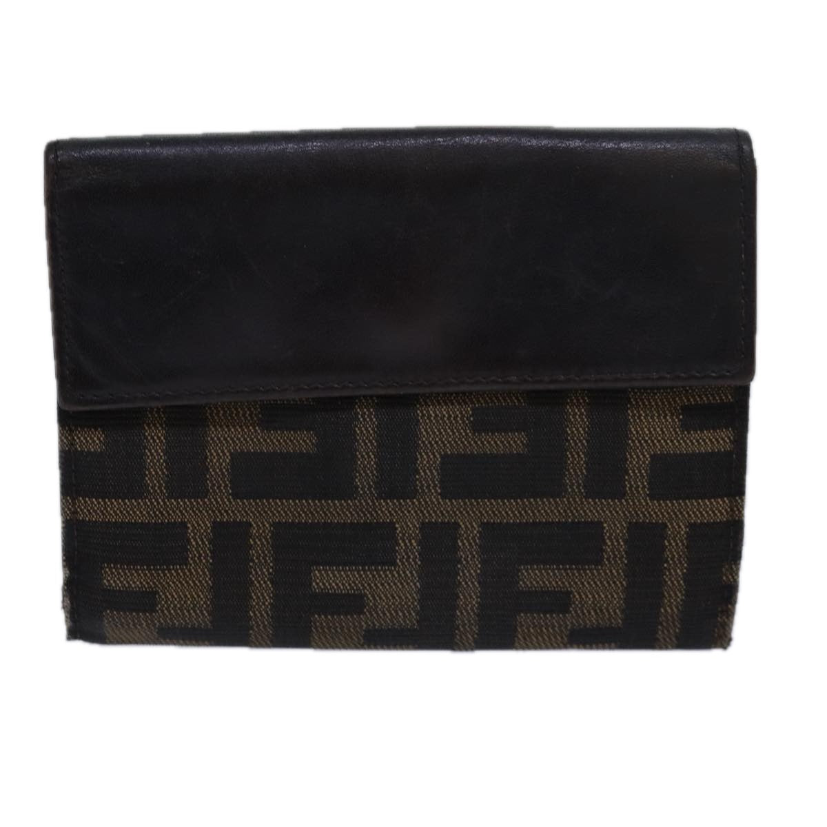 Luxury Fendi Zucca Canvas Wallet Black Brownyk13745