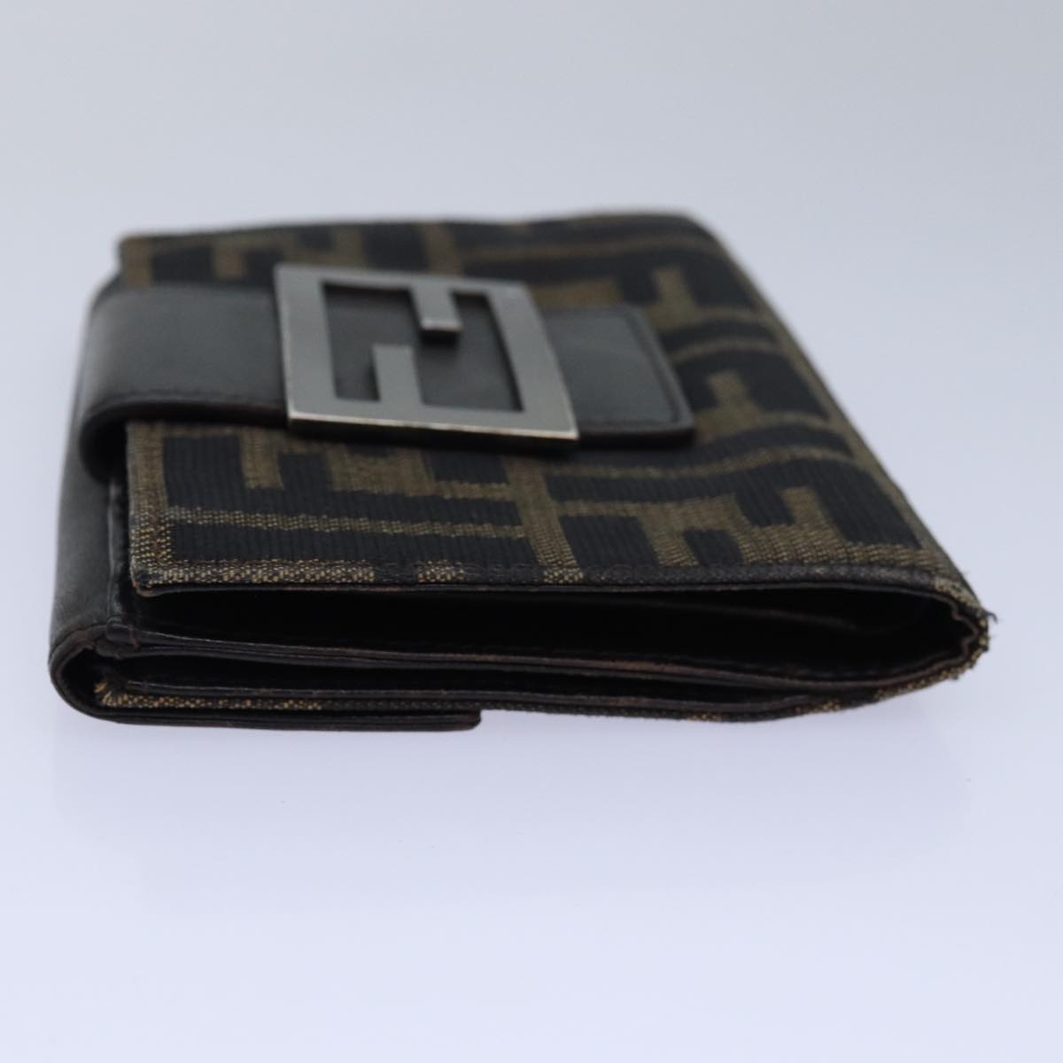Luxury Fendi Zucca Canvas Wallet Black Brownyk13745