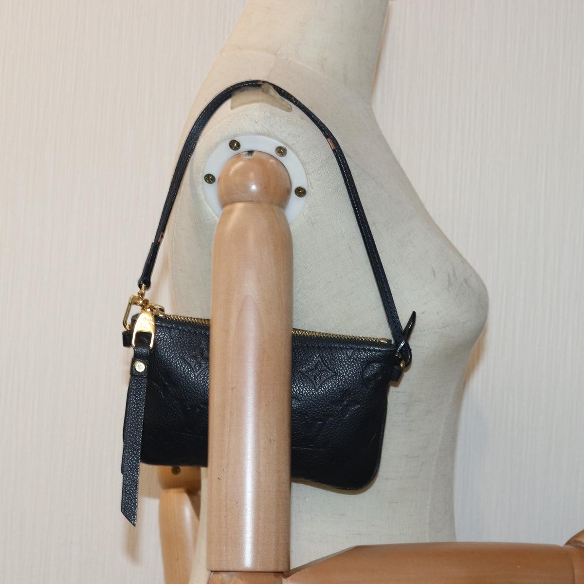 LOUIS VUITTON Monogram Empreinte Citadine PM Accessory Pouch Black yk13780